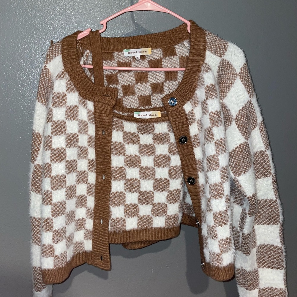 Two piece cardigan and top set